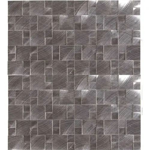 Silver Aluminum 12.4 in. x 11.81 in. Matte Metal Floor and Wall Tile (1.02 sq. ft./Each) Silver Aluminum 12.4 in. x 11.81 in. Matte Metal Floor and Wall Tile (1.02 sq. ft./Each)