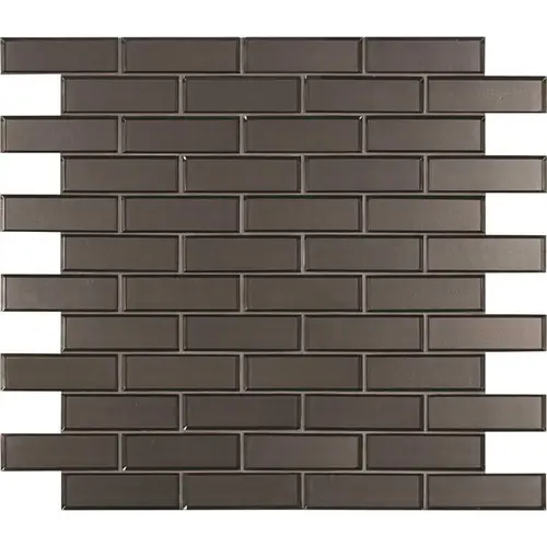 Metallic Gray Bevel Subway 11.73 in. x 11.73 in. x 8mm Glass Mesh-Mounted Mosaic Tile (9.6 sq. ft. / case) Metallic Gray Bevel Subway 11.73 in. x 11.73 in. x 8mm Glass Mesh-Mounted Mosaic Tile (9.6 sq. ft. / case)