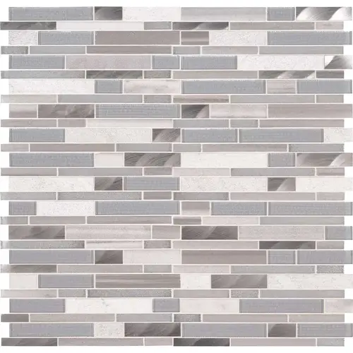 Harlow Interlocking 12 in. x 12 in. x 8mm Glass Stone Metal Mesh-Mounted Mosaic Tile (10 sq. ft./case) - pack of 10 Harlow Interlocking 12 in. x 12 in. x 8mm Glass Stone Metal Mesh-Mounted Mosaic Tile (10 sq. ft./case) - pack of 10