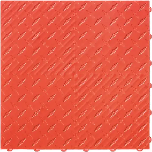 15.75 in. x 15.75 in. Racing Red Diamond Trax 9-Tile Modular Flooring Pack (15.5 sq. ft./case)