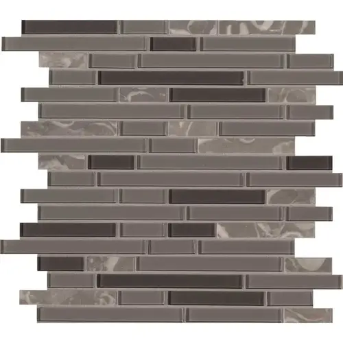 Lorena Grigio Interlocking 11.88 in. x 13.75 in. Textured Glass; Stone Look Wall Tile (19.6 sq. ft./Case) - pack of 20 Lorena Grigio Interlocking 11.88 in. x 13.75 in. Textured Glass; Stone Look Wall Tile (19.6 sq. ft./Case) - pack of 20