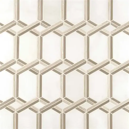 Geometric Royal Link 11.81 in. x 13 in. Polished Marble Look Wall Tile (10.7 sq. ft./Case) Geometric Royal Link 11.81 in. x 13 in. Polished Marble Look Wall Tile (10.7 sq. ft./Case)