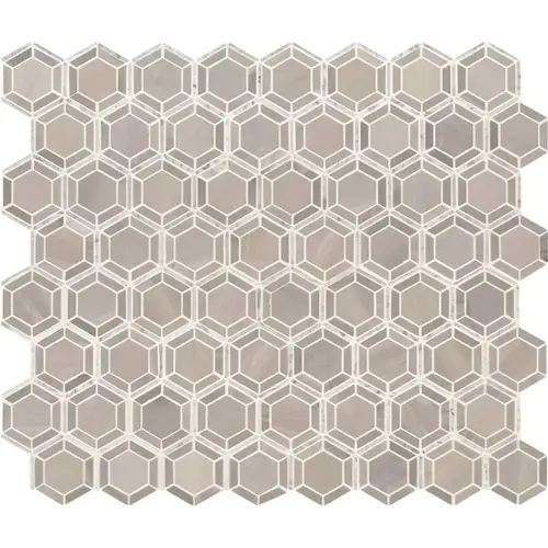 Hexagono Grigio 12.4 in. x 12.4 in. Polished Marble Look Floor and Wall Tile (10.6 sq. ft./Case) Hexagono Grigio 12.4 in. x 12.4 in. Polished Marble Look Floor and Wall Tile (10.6 sq. ft./Case)