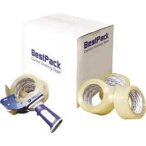 BestPack BL2048BCT 48 mm x 100 m 2.0 MIL BL20 Clear Packing Tape - pack of 36