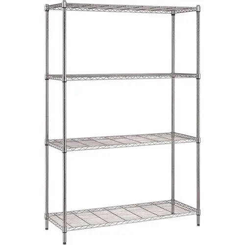 Convenient Wire Shelving Unit, 4-Shelf, 18 in. W x 48 in. L x 72 in. H, Chrome Convenient Wire Shelving Unit, 4-Shelf, 18 in. W x 48 in. L x 72 in. H, Chrome