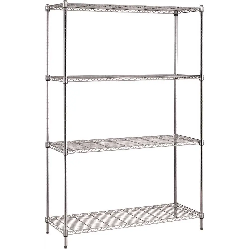 QUANTUM STORAGE SYSTEMS Convenient Wire Shelving Unit 4-shelf 18 in. W x 42 in. L x 72 in. H Chrome RWR72-1842LD QUANTUM STORAGE SYSTEMS Convenient Wire Shelving Unit 4-shelf 18 in. W x 42 in. L x 72 in. H Chrome RWR72-1842LD