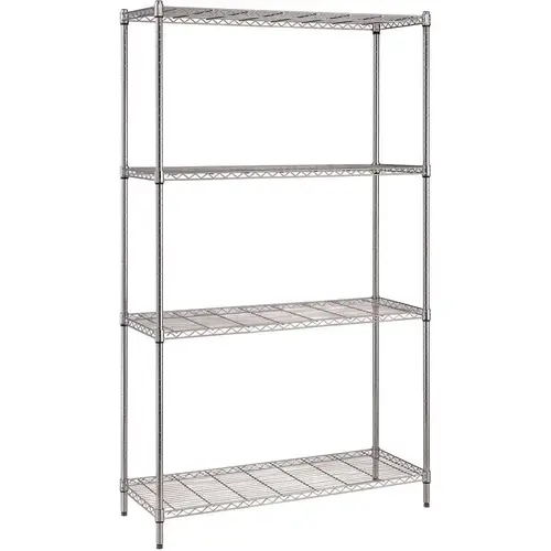 Convenient Wire Shelving Unit, 4-Shelf, 18 in. W x 36 in. L x 72 in. H, Chrome Convenient Wire Shelving Unit, 4-Shelf, 18 in. W x 36 in. L x 72 in. H, Chrome