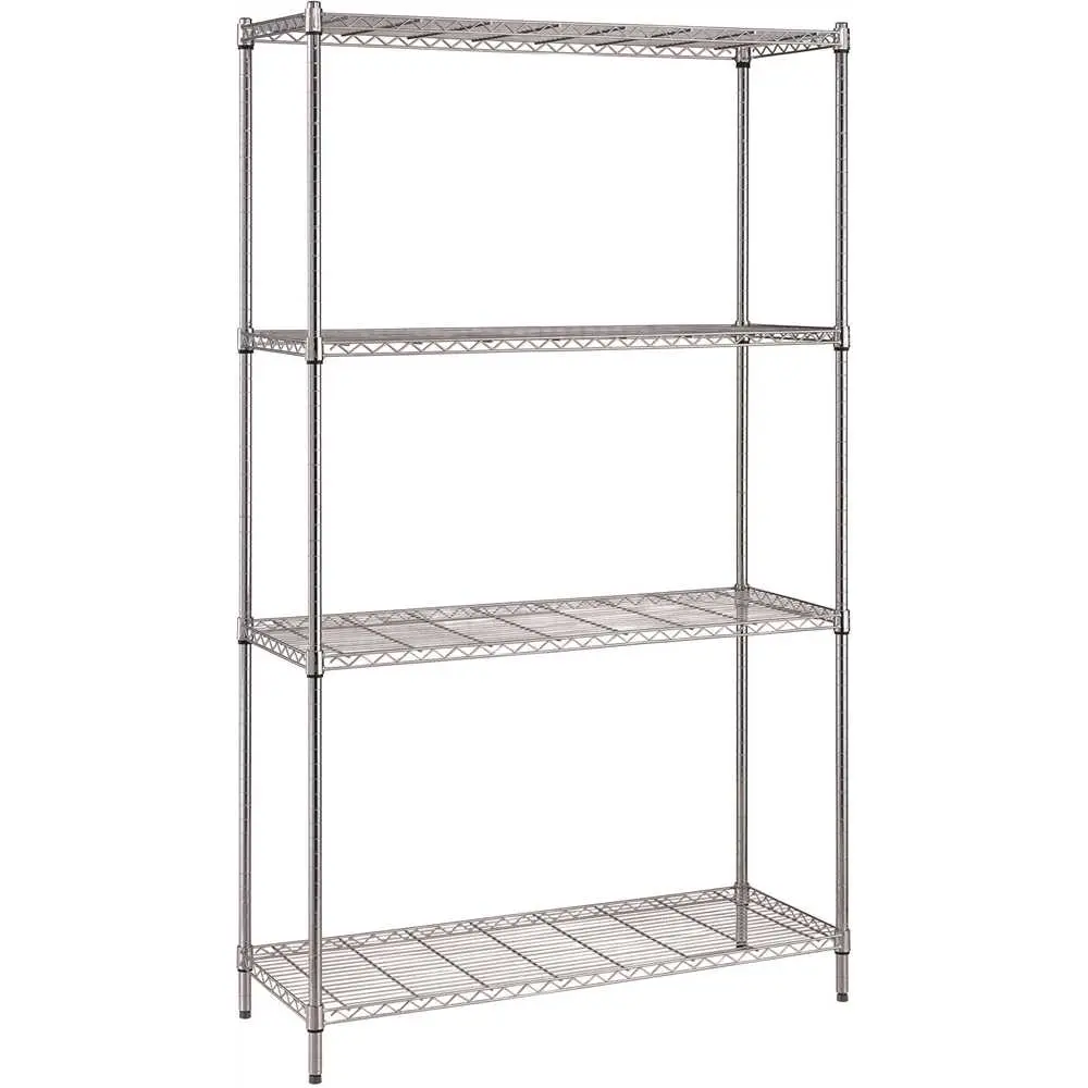 QUANTUM STORAGE SYSTEMS Convenient Wire Shelving Unit 4-Shelf 24 in. W x 30 in. L x 72 in. H Chrome RWR72-2430LD