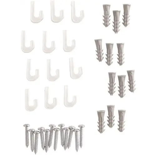 Fixed Mount Concrete/Stud Wall Clips White