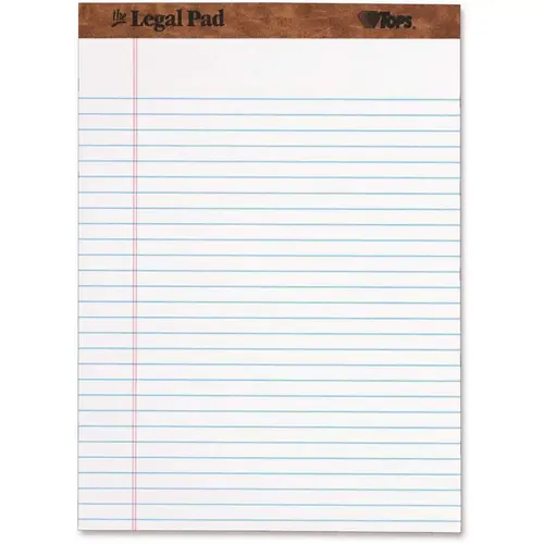 Paper Pads Legal Rule Letter Size, White (50 Sheet Pads Dozen)