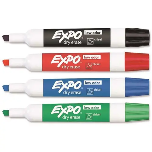 Dry Erase Marker, Chisel Lead/Tip, Assorted Lead/Tip - pack of 4 Dry Erase Marker, Chisel Lead/Tip, Assorted Lead/Tip - pack of 4