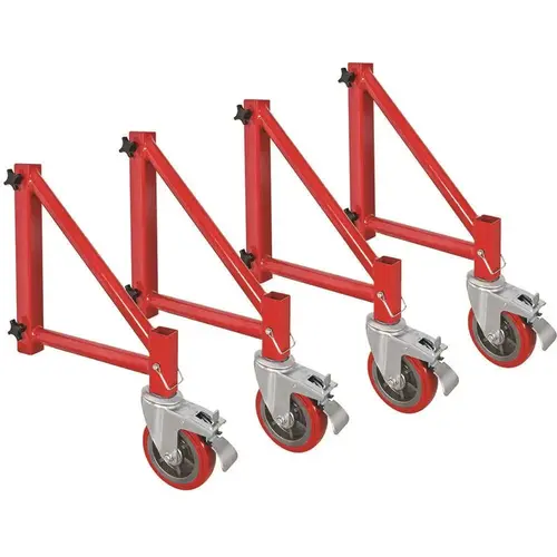 26.5 in. Outrigger Set w/6 in. Caster Wheels, Heavy-Duty Scaffolding Equipment for 6 ft. Baker Scaffold I-BMSS Red Enamel 26.5 in. Outrigger Set w/6 in. Caster Wheels, Heavy-Duty Scaffolding Equipment for 6 ft. Baker Scaffold I-BMSS Red Enamel