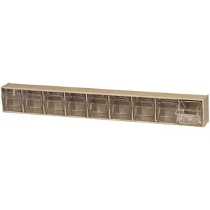 QUANTUM STORAGE SYSTEMS RQTB309IV Tip Out Bin, 2-1/2 in L, 23-5/8 in W, 3-1/8 in H, 9-Compartment, Polystyrene, Ivory