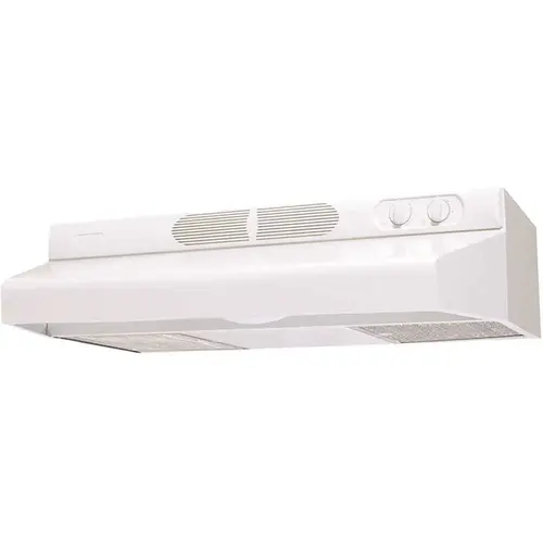 ESDQ Series Deluxe Quiet Range Hood, 150 to 270 cfm, 3 Fan, Duct/Ductless Vent, 30 in W, 19-1/2 in D White