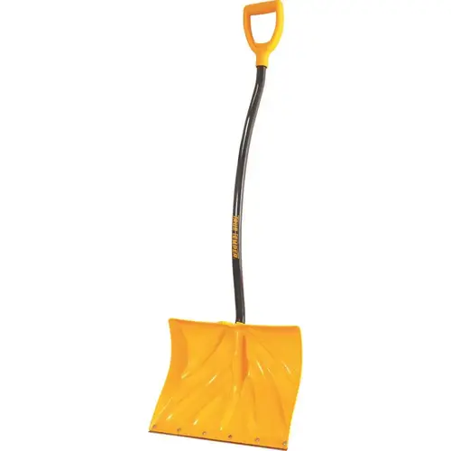Snow Shovel, 18 in W Blade, 14-1/2 in L Blade, Combo Blade, Plastic Blade, Steel Handle, 54 in OAL Snow Shovel, 18 in W Blade, 14-1/2 in L Blade, Combo Blade, Plastic Blade, Steel Handle, 54 in OAL