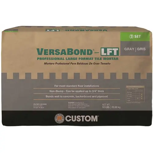 VersaBond Series Tile Mortar, Gray, Solid, 50 lb Bag VersaBond Series Tile Mortar, Gray, Solid, 50 lb Bag