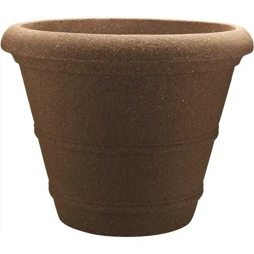 Veranda 20 in. dia Granite Brown Resin. Planter - pack of 6 Veranda 20 in. dia Granite Brown Resin. Planter - pack of 6