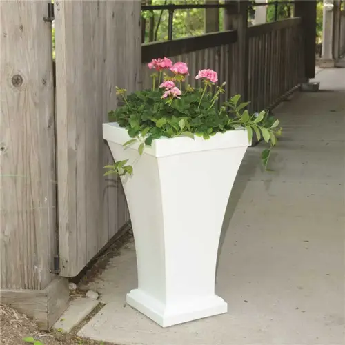 Bordeaux 28 in. Tall Self-Watering White Polyethylene Planter Bordeaux 28 in. Tall Self-Watering White Polyethylene Planter