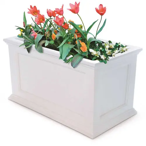 Fairfield 20 in. x 36 in. Self-Watering White Polyethylene Planter Fairfield 20 in. x 36 in. Self-Watering White Polyethylene Planter