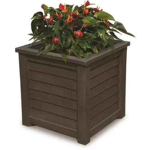 Lakeland 20in Square Self-Watering Espresso Polyethylene Planter Lakeland 20in Square Self-Watering Espresso Polyethylene Planter