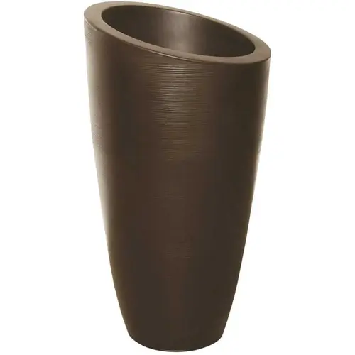Modesto 42 in. Round Espresso Polyethylene Planter Modesto 42 in. Round Espresso Polyethylene Planter