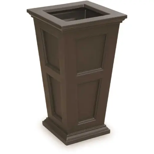 Fairfield 28 in. Tall Self-Watering Espresso Polyethylene Planter