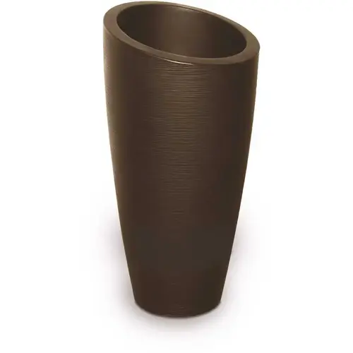Modesto 32 in. Round Espresso Polyethylene Planter Modesto 32 in. Round Espresso Polyethylene Planter