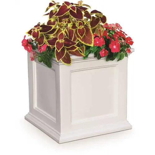 Fairfield 20 in. Square Self-Watering White Polyethylene Planter Fairfield 20 in. Square Self-Watering White Polyethylene Planter