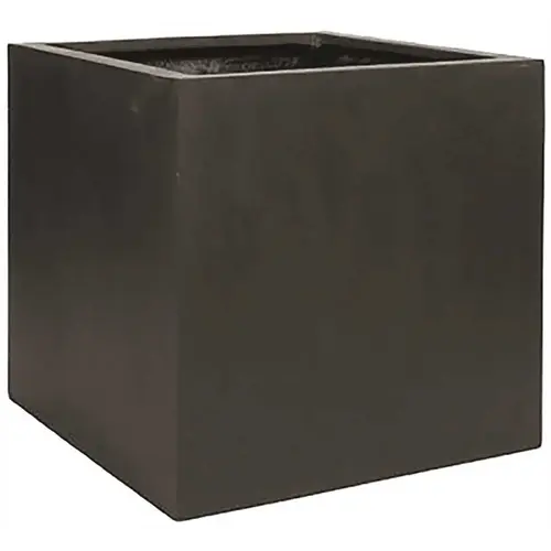 Cube 20 in. x 20 in. Glossy White Fiberstone Square Cube Planter Cube 20 in. x 20 in. Glossy White Fiberstone Square Cube Planter