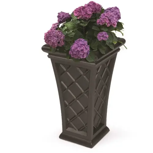Georgian 28 in. Tall Self-Watering Espresso Polyethylene Planter Georgian 28 in. Tall Self-Watering Espresso Polyethylene Planter