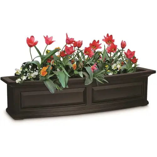 Nantucket 48 in. x 11.5 in. Self-Watering Espresso Polyethylene Window Box Nantucket 48 in. x 11.5 in. Self-Watering Espresso Polyethylene Window Box