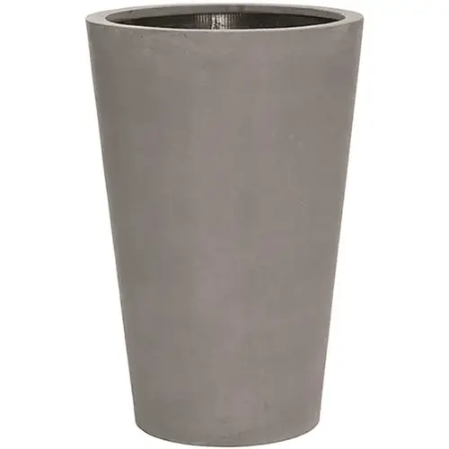 27.5 in. x 18.5 in. x 18.5 in. Belle Med Natural Gray Round Fiberstone Planter