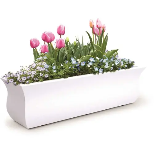 Valencia 36 in. x 10 in. White Polyethylene Window Box Valencia 36 in. x 10 in. White Polyethylene Window Box