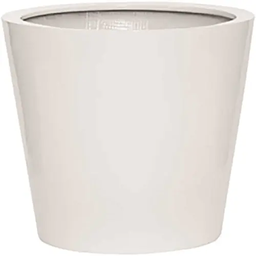 Essex 13.75 in. x 15.75 in. x 15.75 in. Glossy White Fiberstone Planter