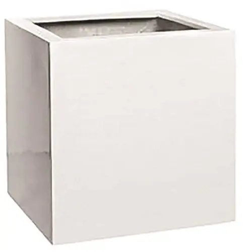 Cube 12 in. x 12 in. Matte Gray Fiberstone Square Cube Planter
