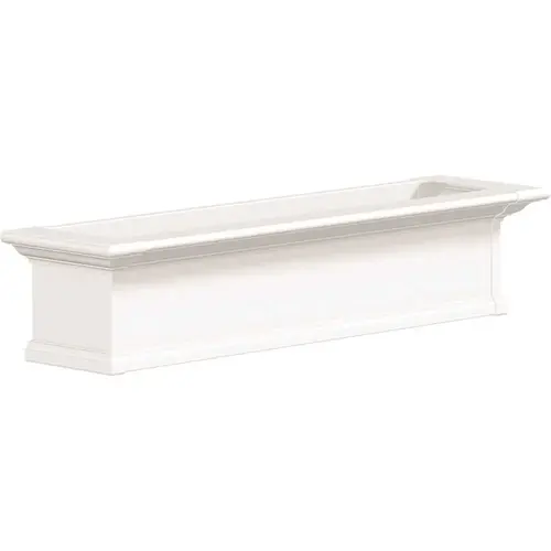Yorkshire 48 in. x 12 in. Self Watering White Vinyl Window Box Yorkshire 48 in. x 12 in. Self Watering White Vinyl Window Box
