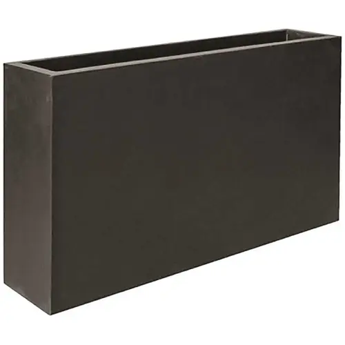 Carlo 19.5 in. x 8 in. x 36 in. Black Fiberstone Planter