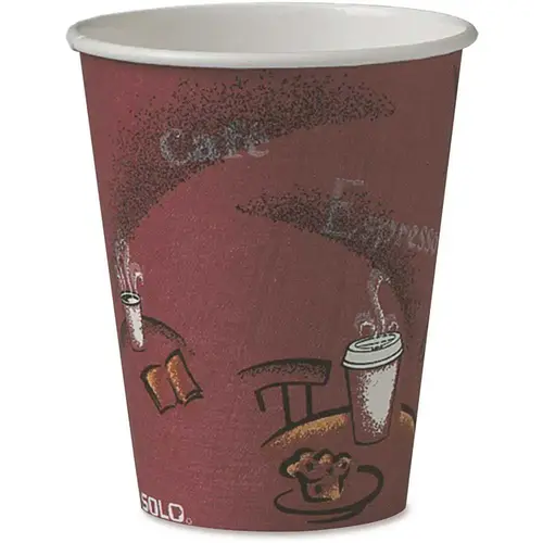 8 Oz. Bistro And Maroon Paper Hot Drink Cups - pack of 1000 8 Oz. Bistro And Maroon Paper Hot Drink Cups - pack of 1000