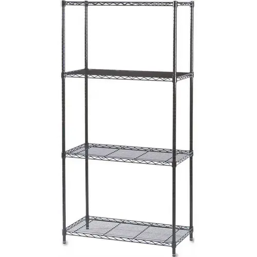36 in. W x 18 in. D x 72 in. H Black Commercial Wire 4-Tier Shelving Unit 36 in. W x 18 in. D x 72 in. H Black Commercial Wire 4-Tier Shelving Unit