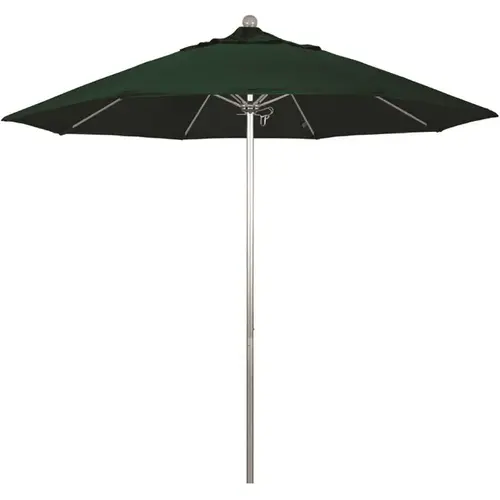 9 ft. Silver Aluminum Commercial Market Patio Umbrella with Fiberglass Ribs and Push Lift in Forest Green Sunbrella 9 ft. Silver Aluminum Commercial Market Patio Umbrella with Fiberglass Ribs and Push Lift in Forest Green Sunbrella