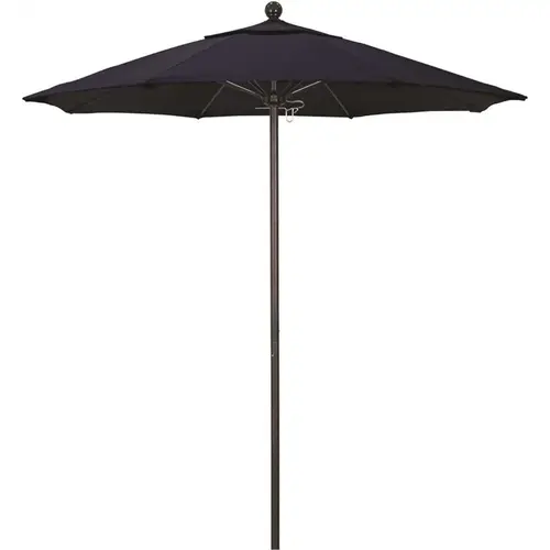 7.5 ft. Bronze Aluminum Commercial Market Patio Umbrella with Fiberglass Ribs and Push Lift in Navy Blue Sunbrella 7.5 ft. Bronze Aluminum Commercial Market Patio Umbrella with Fiberglass Ribs and Push Lift in Navy Blue Sunbrella