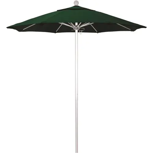 7.5 ft. Silver Aluminum Commercial Market Patio Umbrella with Fiberglass Ribs and Push Lift in Forest Green Sunbrella 7.5 ft. Silver Aluminum Commercial Market Patio Umbrella with Fiberglass Ribs and Push Lift in Forest Green Sunbrella