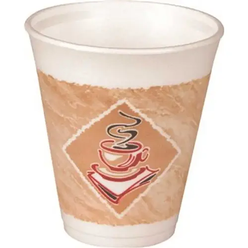 Red/Brown/Black 12 oz. Thermo-Glaze Cafe G Styrofoam Coffee Cups (1,000-Per Case) Multi-Colored - pack of 1000 Red/Brown/Black 12 oz. Thermo-Glaze Cafe G Styrofoam Coffee Cups (1,000-Per Case) Multi-Colored - pack of 1000
