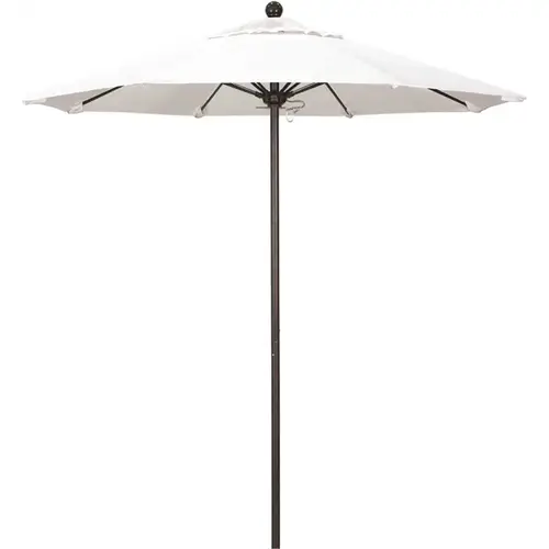 7.5 ft. Bronze Aluminum Commercial Market Patio Umbrella with Fiberglass Ribs and Push Lift in Natural Sunbrella 7.5 ft. Bronze Aluminum Commercial Market Patio Umbrella with Fiberglass Ribs and Push Lift in Natural Sunbrella