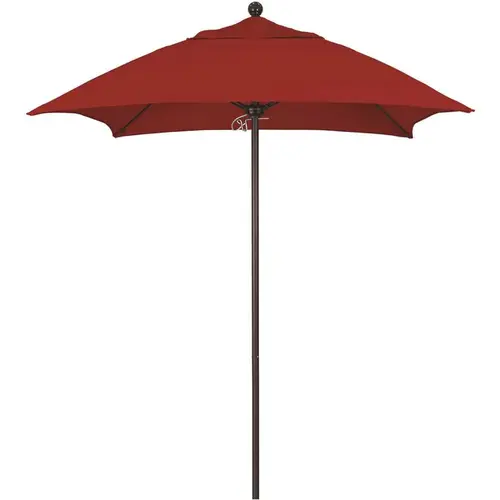 6 ft. Square Bronze Aluminum Commercial Market Patio Umbrella with Fiberglass Ribs and Push Lift in Jockey Red Sunbrella 6 ft. Square Bronze Aluminum Commercial Market Patio Umbrella with Fiberglass Ribs and Push Lift in Jockey Red Sunbrella