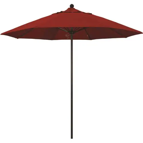 9 ft. Bronze Aluminum Commercial Market Patio Umbrella with Fiberglass Ribs and Push Lift in Jockey Red Sunbrella 9 ft. Bronze Aluminum Commercial Market Patio Umbrella with Fiberglass Ribs and Push Lift in Jockey Red Sunbrella