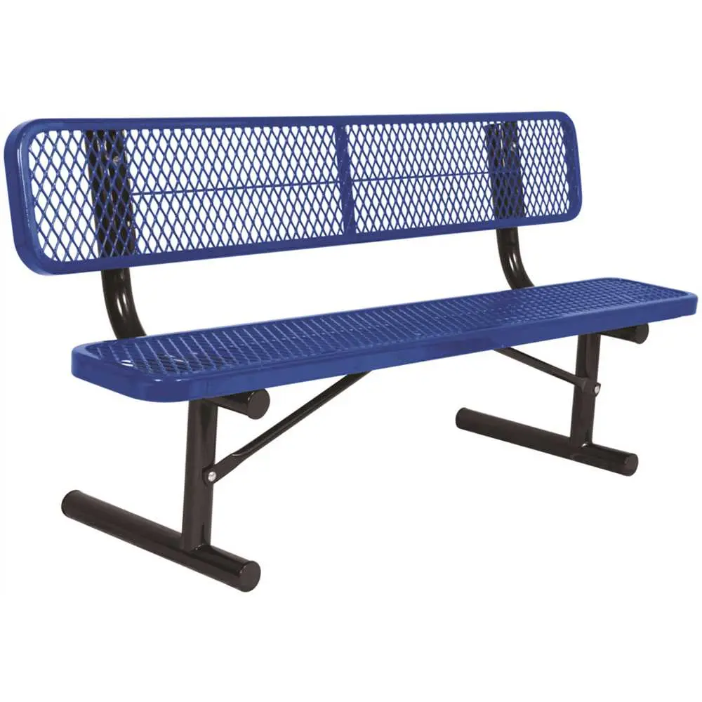 National Brand Alternative Everest 6 ft. Blue Portable Park Bench with Back 398-6001-11 National Brand Alternative Everest 6 ft. Blue Portable Park Bench with Back 398-6001-11