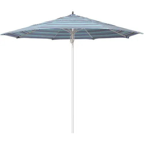 11 ft. Silver Aluminum Commercial Fiberglass Ribs Market Patio Umbrella and Pulley Lift in Dolce Oasis Sunbrella 11 ft. Silver Aluminum Commercial Fiberglass Ribs Market Patio Umbrella and Pulley Lift in Dolce Oasis Sunbrella