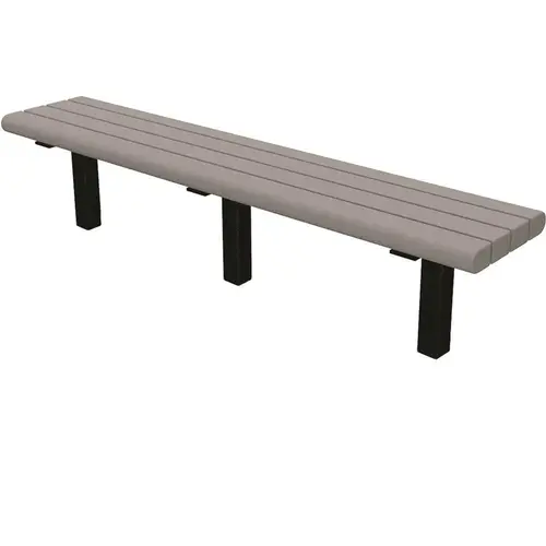 Creekside 6 ft. Gray In-Ground Mount Recycled Plastic Bench Grey Creekside 6 ft. Gray In-Ground Mount Recycled Plastic Bench Grey