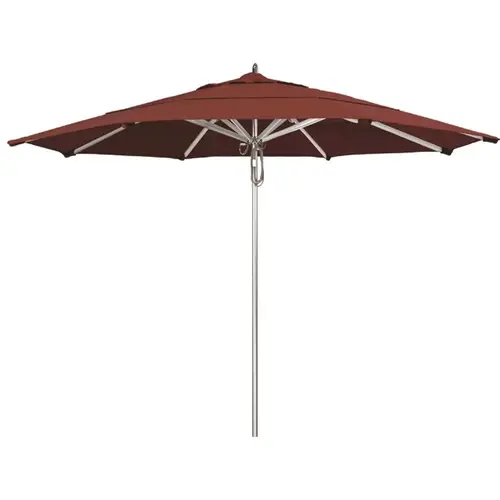 11 ft. Silver Aluminum Commercial Market Patio Umbrella with Pulley Lift in Henna Sunbrella 11 ft. Silver Aluminum Commercial Market Patio Umbrella with Pulley Lift in Henna Sunbrella